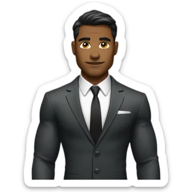 muscular guy in a suit sticker