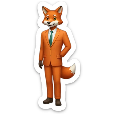 fox teacher, full body sticker