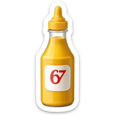 Mustard bottle saying 6-7 sticker