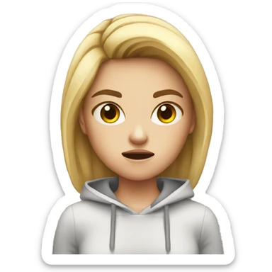 White teen girl that is angry sticker