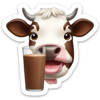 Cow with chocolate milk sticker
