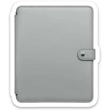 Closed forward facing Light grey trifold iPad cover. Plain no emojis or faces on the cover
 sticker