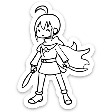 Jett from Valorant, a female character with short white hair, holding kunai knives, wind abilities sticker