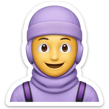 emoji in a pastel lavender ski mask  sticker