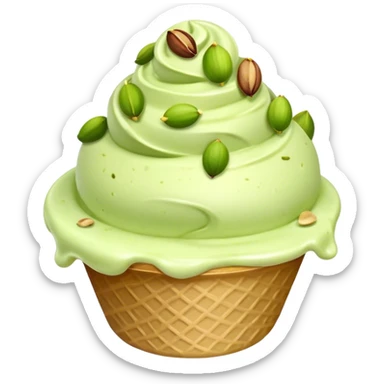 Pistachio ice cream with pistachios sticker