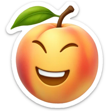 smiling peach fruit emoji sticker