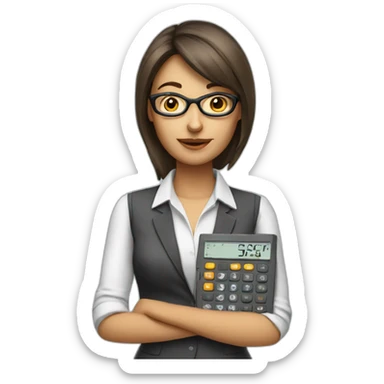 accounting woman with calculator sticker