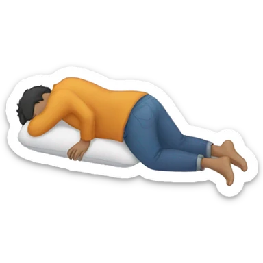 Person lying down face down sticker