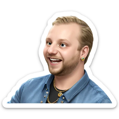 dapper boy with jewelry sticker