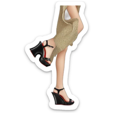 Sandal Platform wedges black louboutin sticker