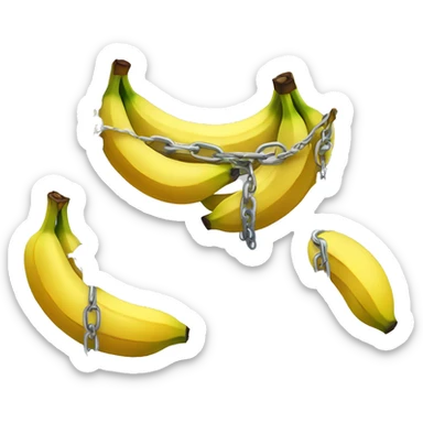 Bananas wrapped in a chain sticker