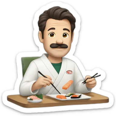 Ted lasso eating sushi sticker