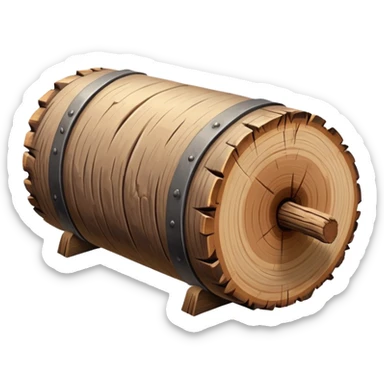 wooden log sticker