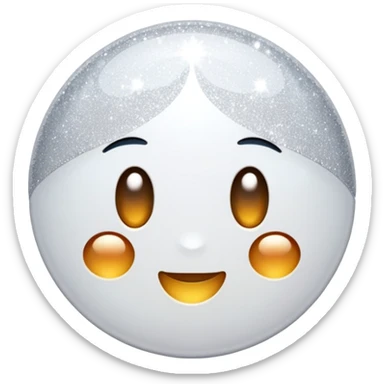 white glory glitter sticker