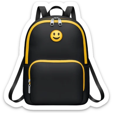 sac a dos plat noir type sport sticker