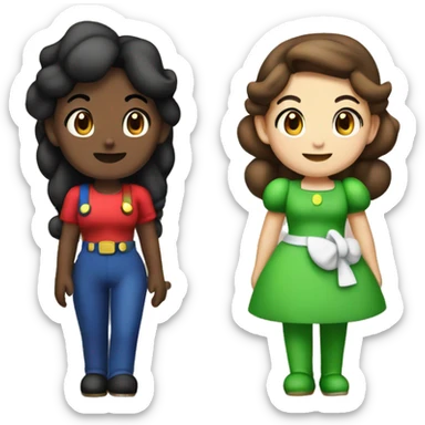 Mario and Luigi as girls sticker