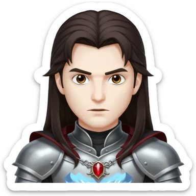 Vampire Hunter D with dark brown long hair sticker