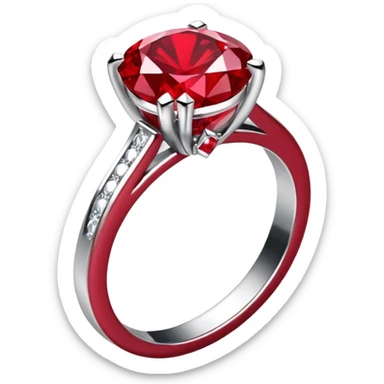 glitter rubi diamond married ring prata sticker