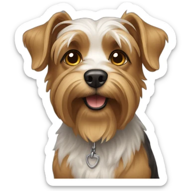 yorkshire dog wearing google sticker