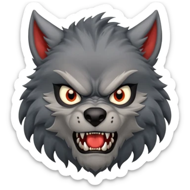 Create an emoji of Werewolf half bodied till waist sharp nails sticker