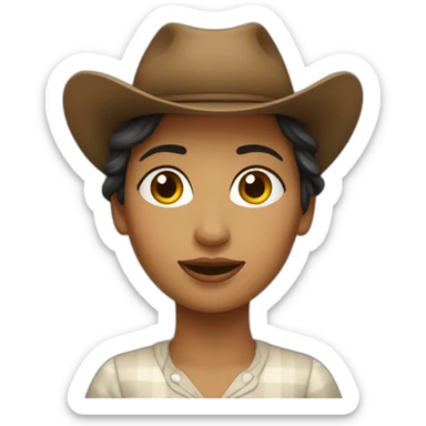 femme sur une vache  sticker