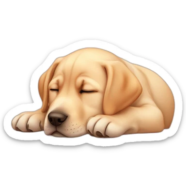 puppy labrador with red collar sleeping sticker