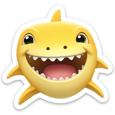 Cute smiling yellow shark sticker