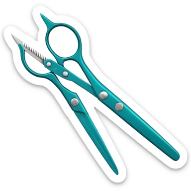 gardening scissors teal  sticker