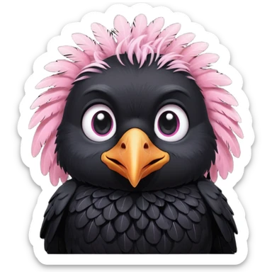 really cute adorable baby crow sticker