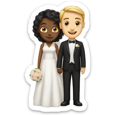 1 girl and 1 boy married sticker