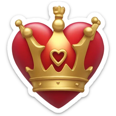 heart half with golden crown sticker