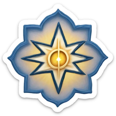 create an emoji that represents the Bahá'í Faith, similar to the religious symbols for Christianity (✝️), Judaism (✡️), and Islam (☪️). The Bahá'í symbol should feature a nine-pointed star, which is a key symbol in the Bahá'í Faith sticker