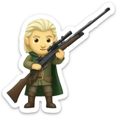 legolas with a sniper rifle sticker