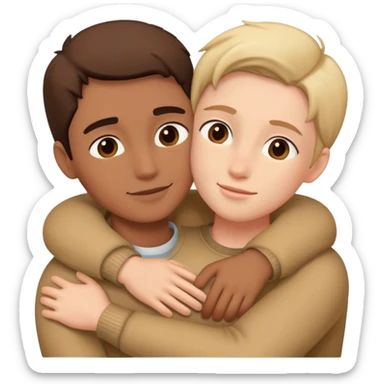 Two people embracing in a warm hug sticker