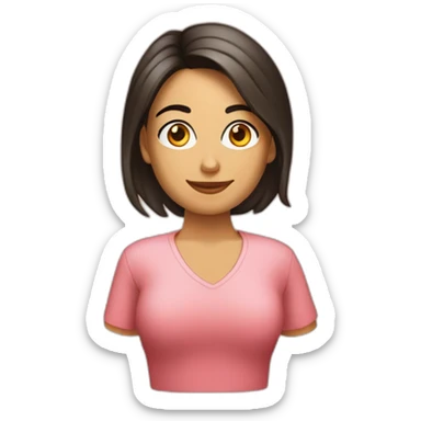 Chica linda morena con cara de asombro sticker