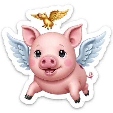 Flying pig sticker