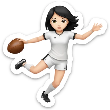 girl tha plays football black hair white sticker