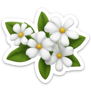 white flowers sticker