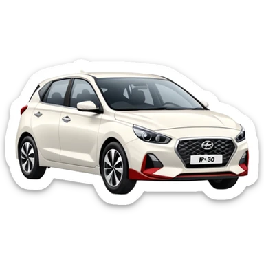 White Hyundai i30 and red Nissan np300 parked next to each other  sticker