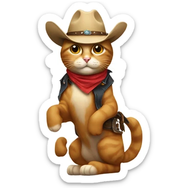 cowboy cat riding a horse  sticker