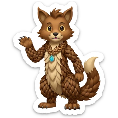 Wickerbeast-fursona-furry-animal, full body sticker