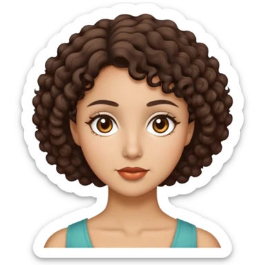 morena com cabelo cacheado curto sticker