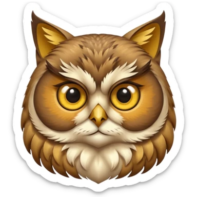 Corp de Hibou avec une tête de chat sticker