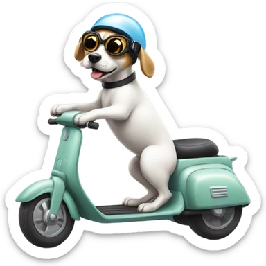 Granny dog on scooter  sticker