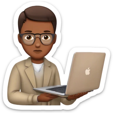 programmer with laptop sticker