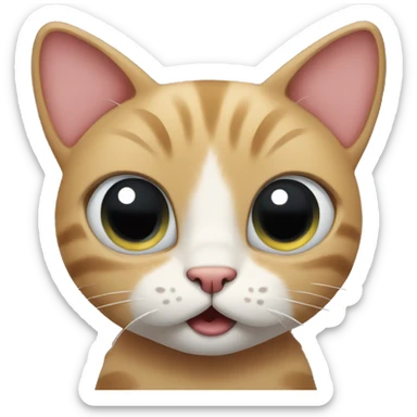cat with big pleading eyes sticker
