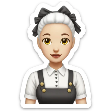 bald cat girl maid sticker