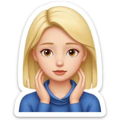 Girl with hands on neck eyes rolling sticker