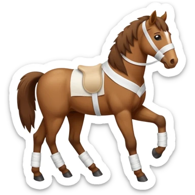 horse with one bandaged leg sticker