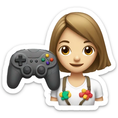 Girl and gamepad sticker